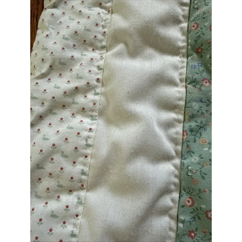 Cute Vintage Cottage Core Duck/Goose Handmade Baby Crib Quilt 50x33